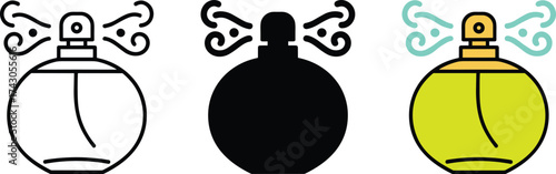 Perfume Bottle Vector Icon – Elegant Fragrance Glass Container Illustration