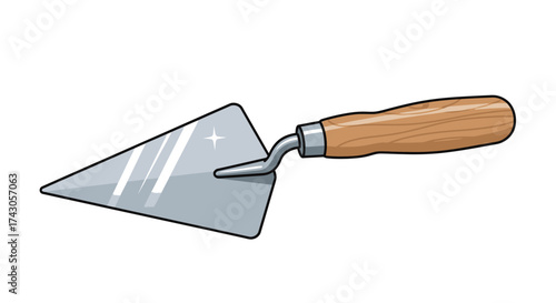 Hand Trowel Tool Construction and Masonry Icon Illustration