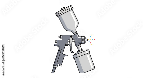 Versatile industrial spray gun for professional painting, coating, and finishing applications, demonstrating efficient surface treatment and detailed project completion