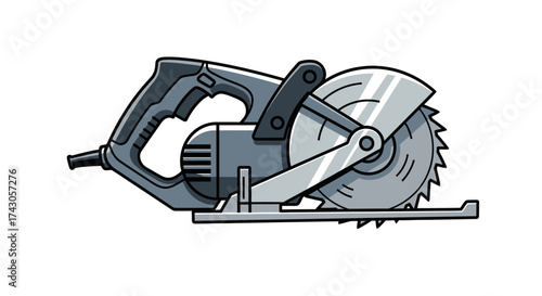 Circular Saw Illustration A Detailed Depiction of a Powerful Construction Tool