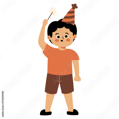Sparkler Kid Illustration