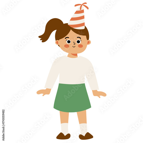 Girl Celebrating Kid Illustration