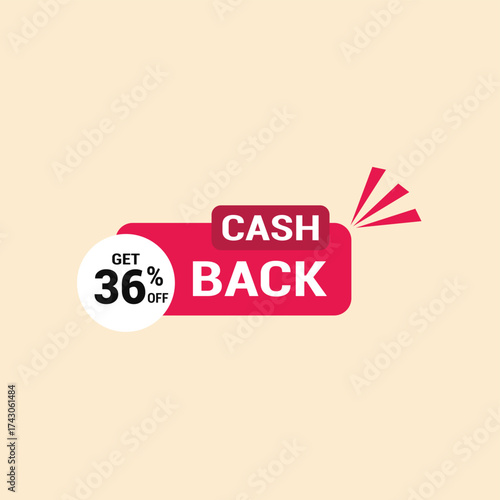 36% cash back offer icon vector a must have for savvy shoppers seeking incredible deals and discounts
