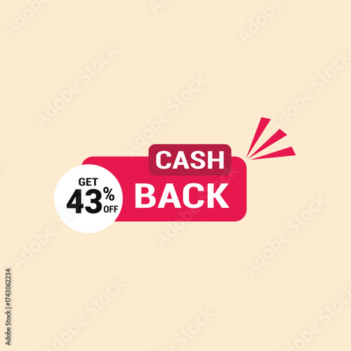43% cash back offer icon vector a must have for savvy shoppers seeking incredible deals and discounts
