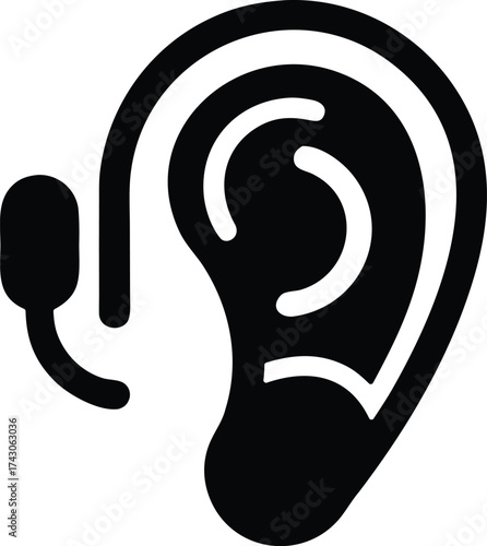 Hearing Aid Vector Icon.