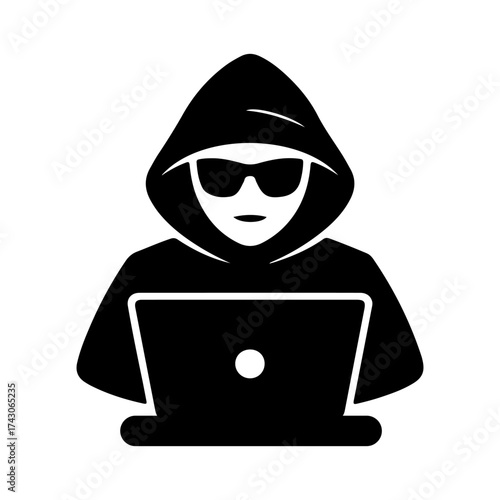Minimalist comuter hacker logo design