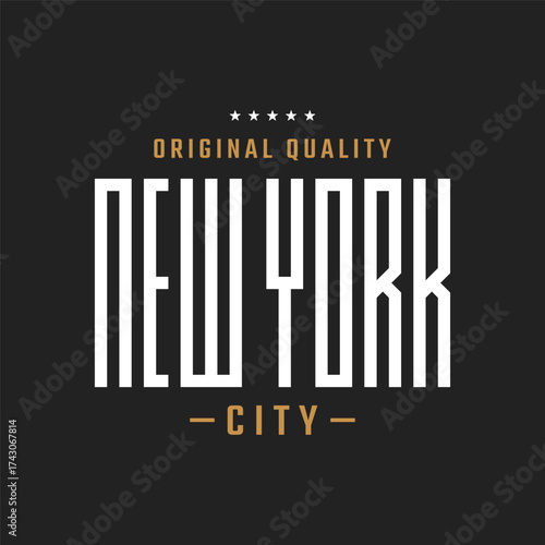 New York City Typography Design on Black Background