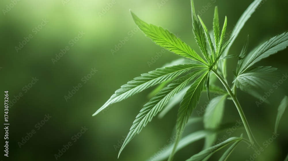 Obraz premium Exploring the intricacies of cannabis growth nature's realm botanical photography lush green environment close-up perspective plant life insights
