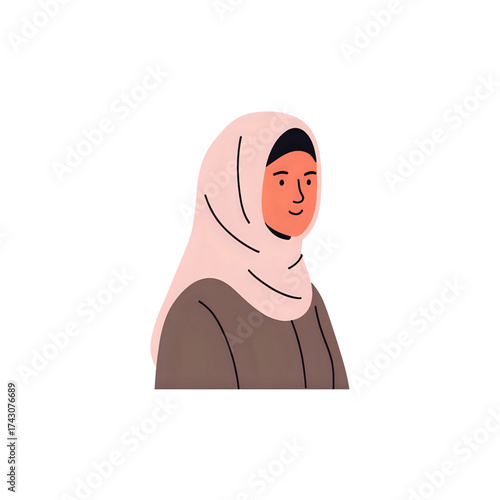 cartoon hijab woman