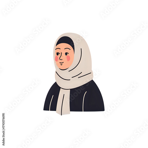 cartoon hijab woman