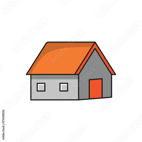 Small cartoon house, simple and cute architecture