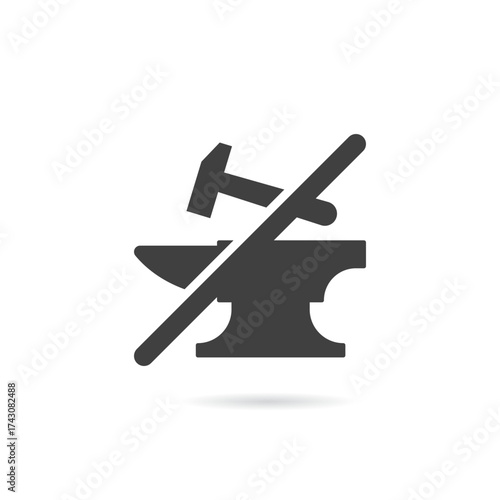 Vector Isolated No Anvil Icon