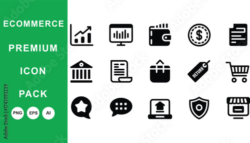 E-commerce and Online Banking Icons Set