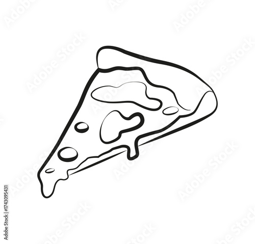 Slice of pizza – vector illustration symbol of Italian conviviality, social life, Italian cuisine