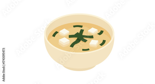 Bowl of Miso Soup with Tofu and Seaweed A Culinary Icon of Japanese Cuisine