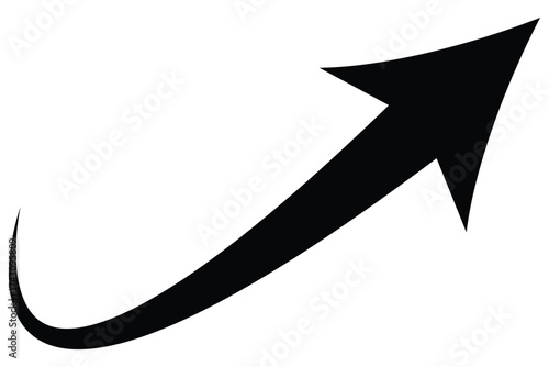 Long arrows icon. Long curved hand drawn arrow isolated. black curved arrow graph png file type for your apps, website, web, UI, logo, designs. eps 10