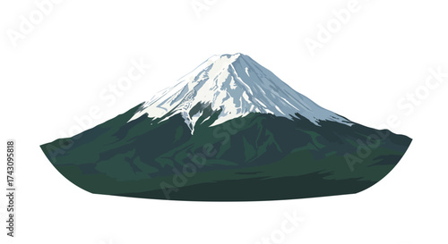 Majestic Mount Fuji Illustration A Stunning Japanese Icon in Detailed Art Style
