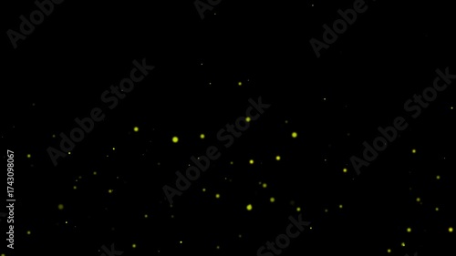 Sparkling gold dust animation with vibrant glowing particles in a dark space scene
