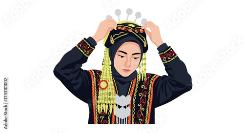 Cultural Celebration, Woman, Traditional Attire, Ethnic Heritage, Portrait, Close-up, Embracing Tradition in Fashion