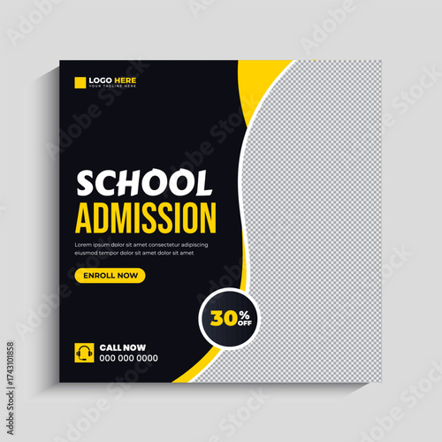 Back to School Admission Social Media Instagram Post