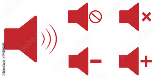 speaker icon set. noise icons symbol. sound level. silent signs. Volume symbol. Sound volume icons set with different signal levels on white background. Аn icon that increases and reduces the sound. 