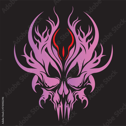 Very scary skull head costume vector design, which is full of meaning and very cool in color for images on t-shirts or posters
