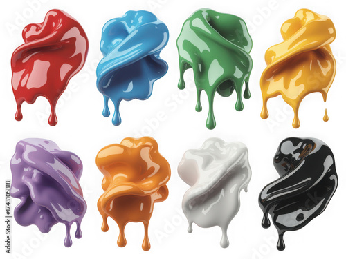 set of paint splashes