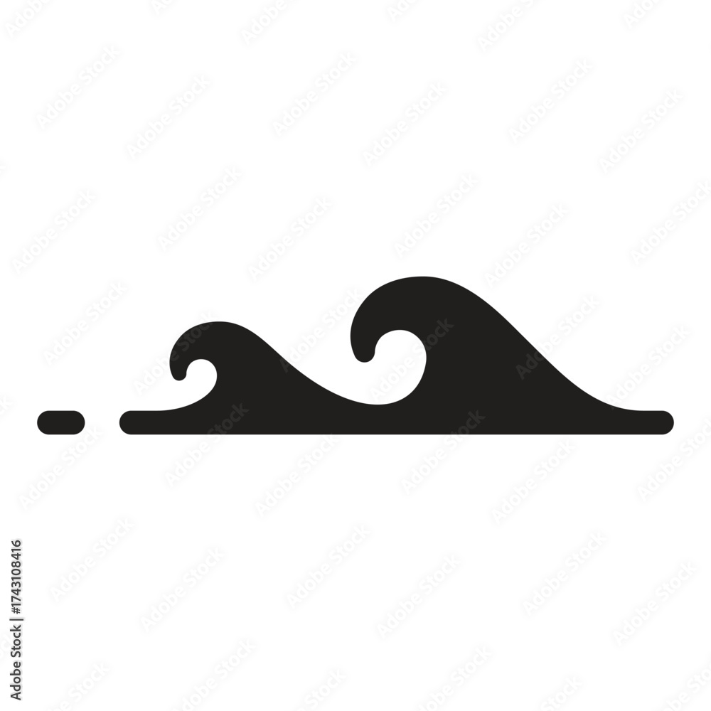 Obraz premium Simple Stylized Ocean Wave Divider or Border Element
