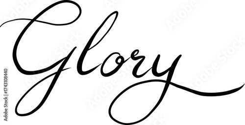 Glory, Christian Calligraphy Vector Art In The Elegant Script Style