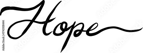 Hope, Christian Calligraphy Vector Art In The Elegant Script Style