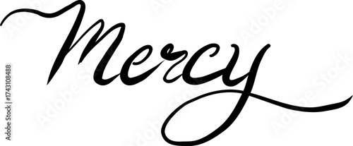 Mercy, Christian Calligraphy Vector Art In The Elegant Script Style