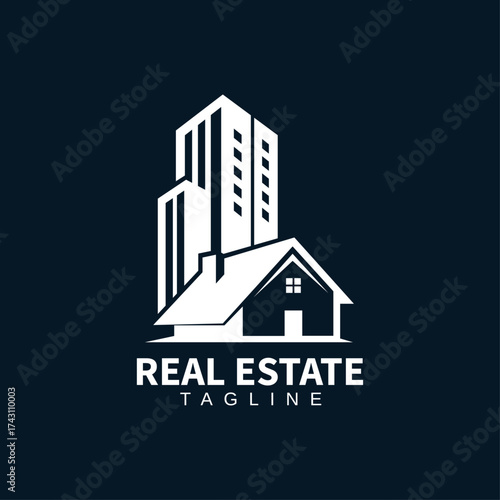 Elegant House Logo, Professional Home Property Branding Icon for Real Estate Agencies

