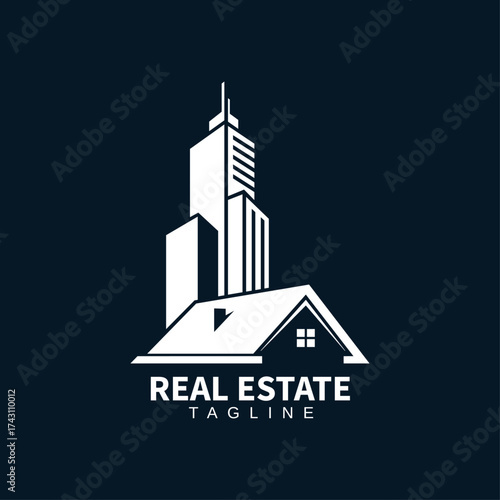 Elegant House Logo, Professional Home Property Branding Icon for Real Estate Agencies
