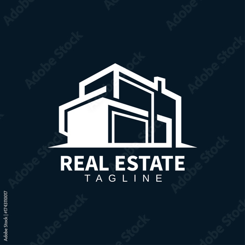 Elegant House Logo, Professional Home Property Branding Icon for Real Estate Agencies
