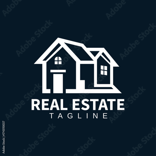 Creative Real Estate Identity Logo, Minimal Home Property Symbol, Stylish House Logo Design