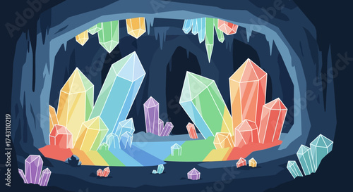 Rainbow Crystal Cave - A Colorful Underground Wonder.