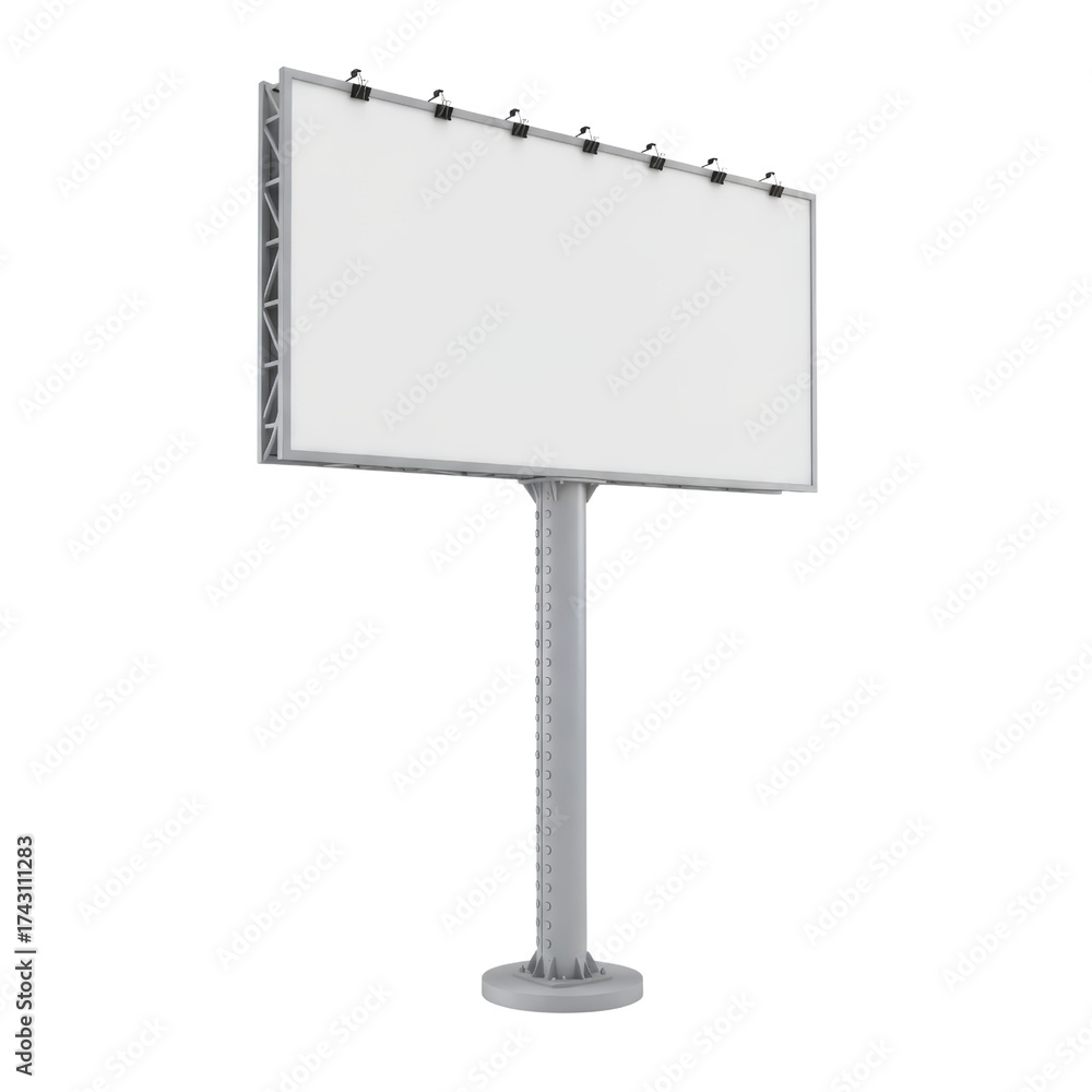 Obraz premium Isolated billboard template mockup for advertising with transparent design and empty display space