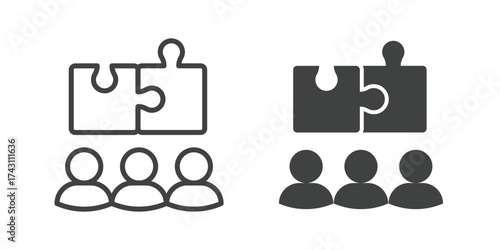 Solution Icon. Line and glyph solid icon