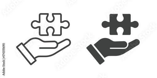 Solution Icon. Line and glyph solid icon