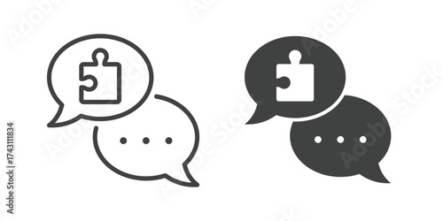 Solution Icon. Line and glyph solid icon