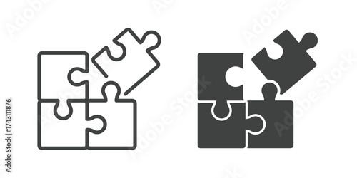 Solution Icon. Line and glyph solid icon