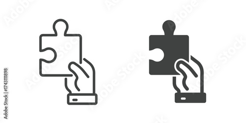 Solution Icon. Line and glyph solid icon