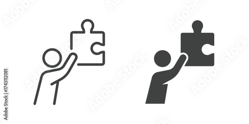 Solution Icon. Line and glyph solid icon
