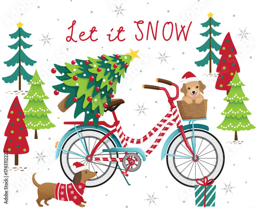 Let it Snow Banner Design Vector Art