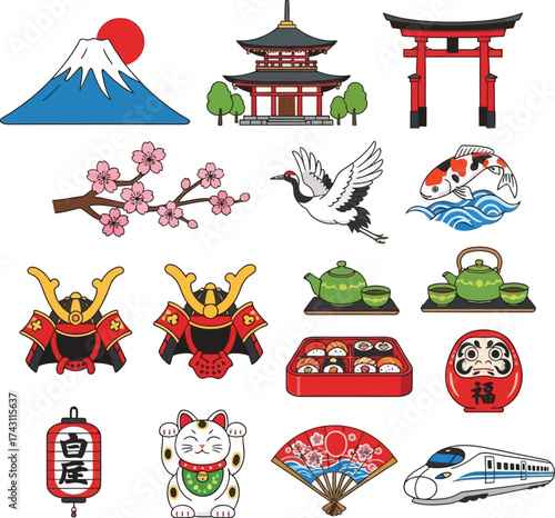 Japan Symbols Icons Adobe Illustrator Artwork