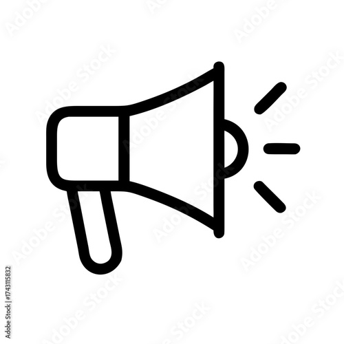 Outline megaphone icon for communication purposes