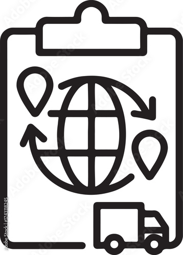Travel flat icon of world globe vector illustration