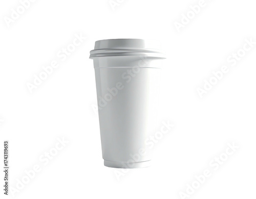 Wallpaper Mural A white disposable coffee cup, sealed with a plastic lid, isolated on black Torontodigital.ca