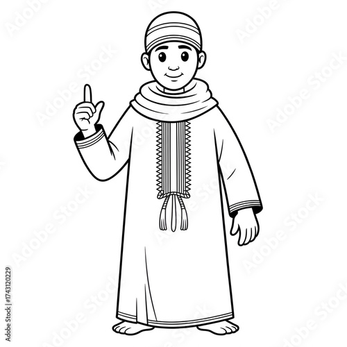 Jubba illustration line art coloring page