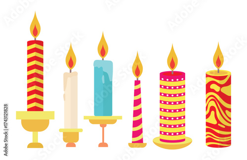 Christmas candle clipart decoration vector